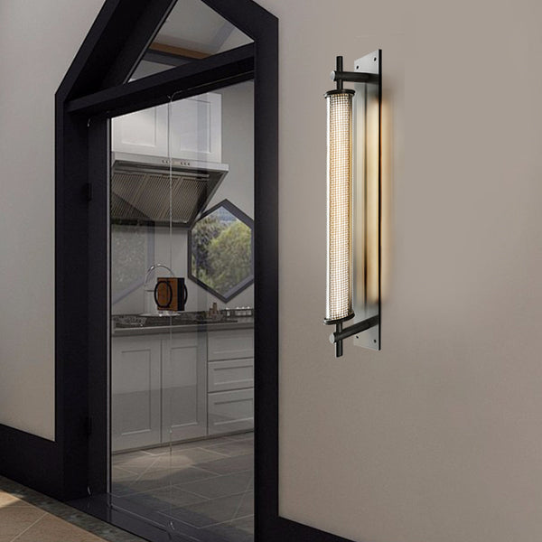 Industrial Black Stainless Steel Long Metallic Tube Wall Light 19 68 In H