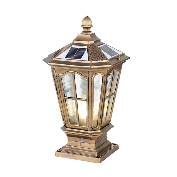 Retro Pavilion Shape Solar Powered Fence Post Light Ha080207