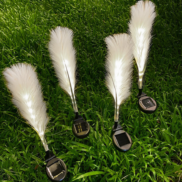 2Pcs Hairy Reed Decor Solar Lawn Lamp Ha080968