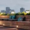 Round Led Black Modern Solar Post Light