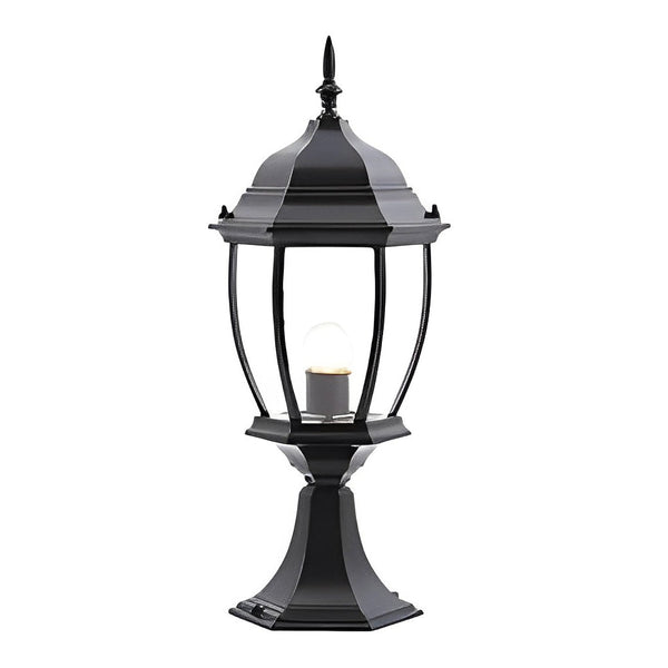 Black Vintage Outdoor Solar Fence Post Lights Li002156