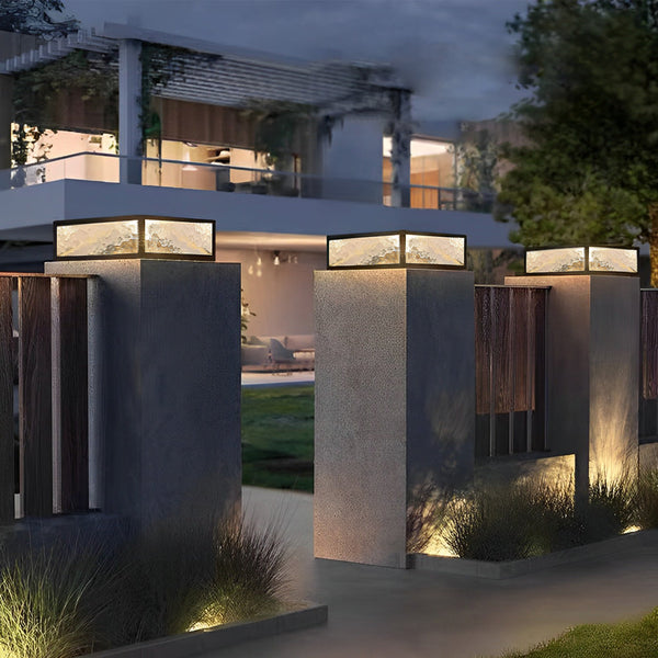 Modern Outdoor Solar Fence Post Light Ha080597