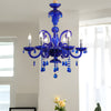 Retro Elegant Crystal Glass Candles Led 3 Step Dimming Blue Chandelier