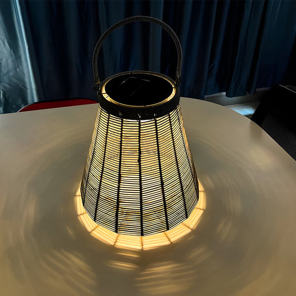 Portable Rattan Solar Outdoor Lantern Ha085493