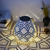 Moroccan Portable Hanging White Solar Led Outdoor Patterned Lantern