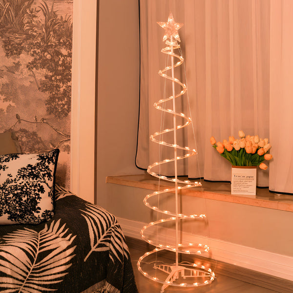 Spiral String Lights Led Artificial Christmas Trees Ornaments Floor Lamp