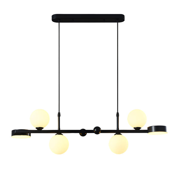 6 8 Light 3Step Dimming Glass Ball Led Long Dining Room Chandelier