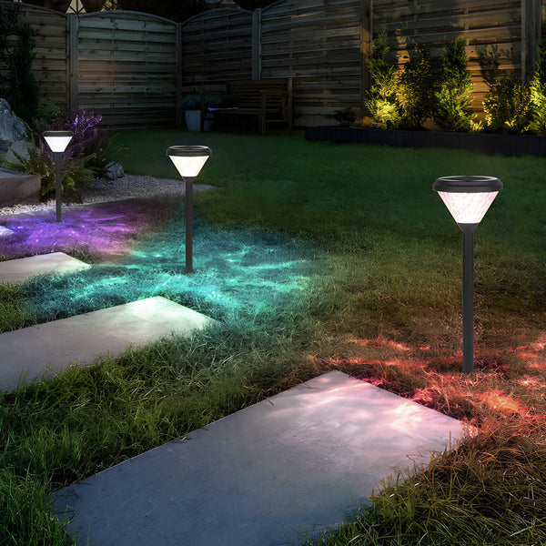 Black 27 6 Inch H Solar Led Path Lights With Stake