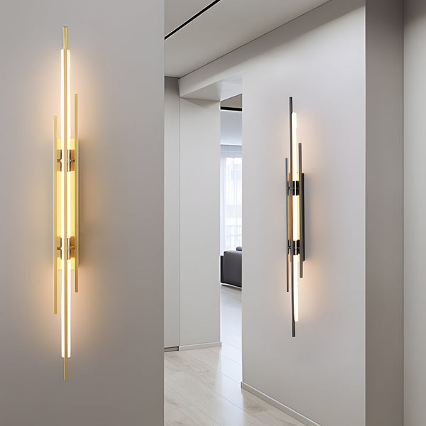 Long Strips Grille Iron Acrylic Simple Modern Led Wall Light Fixture