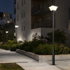 1 Light Black 98 In 118 In Solar Led Square Post Street Light