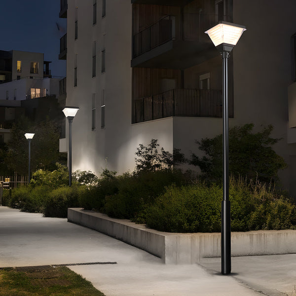1 Light Black 98 In 118 In Solar Led Square Post Street Light