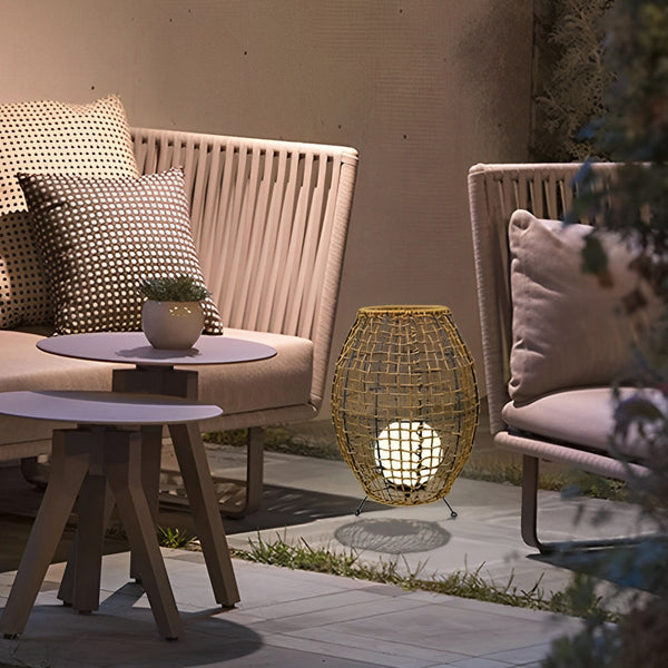 Handmade Rattan Solar Floor Lamp Ha091164