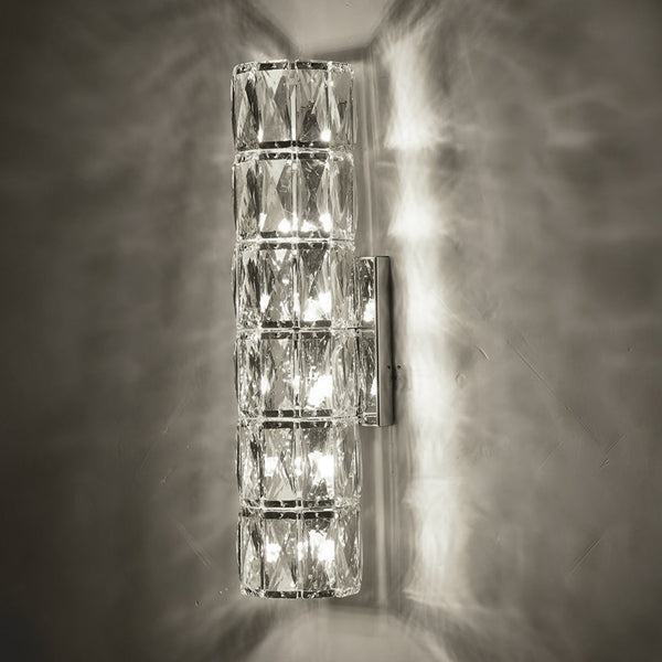 Cylindrical Crystal Three Step Dimming Light Led Modern Wall Sconces Lighting