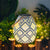 Moroccan Portable Hanging White Solar Led Outdoor Patterned Lantern