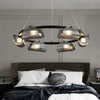 Round 6 8 10 Lights Curved Striped Glass Led Dimmable Nordic Chandelier Li002764