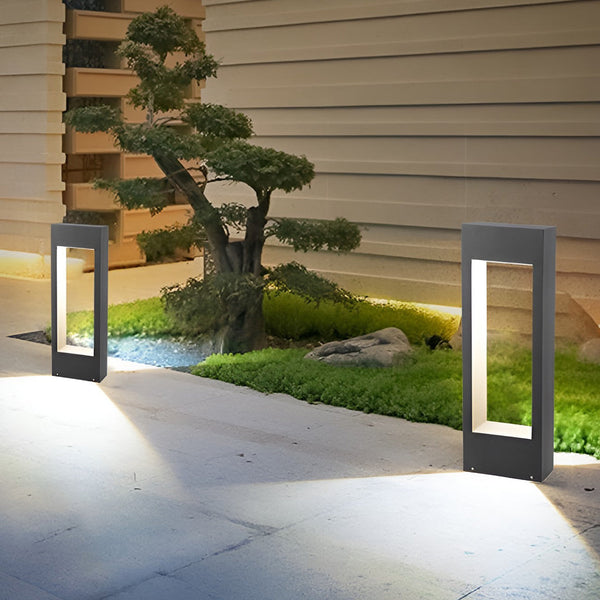 Hollow Square Waterproof Led Black Outdoor Lawn Light