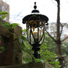 Round Bubble Black Outdoor Pillar Lamp Ha081933
