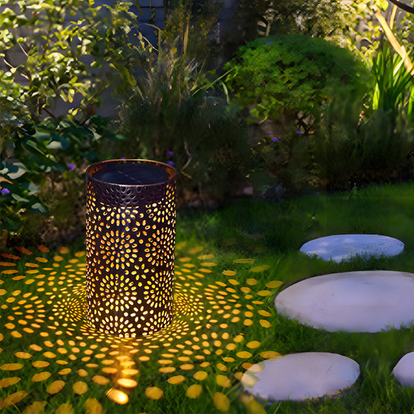 7 3 Inch H Metal Cut Out Solar Outdoor Lantern