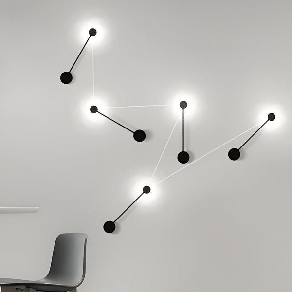 Line Led Black Nordic Wall Art Light