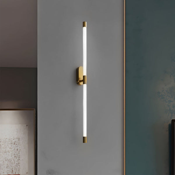 Acrylic Tube Tall Linear Wall Semi Flush Mount Sconce