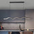 1 Light Black Wave Linear Led Pendant Light