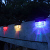 2Pcs Solar Sunset Fence Lights Rgb Led Outdoor Acrylic Bubbles Step Deck Light