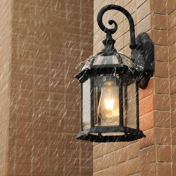 Double Layer Waterproof Glass E27 Vintage Wall Sconce Lighting Wall Lamp