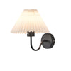 Vintage 1 Light Dimmable Metallic Armed Sconce With Pleated Fabric Shade