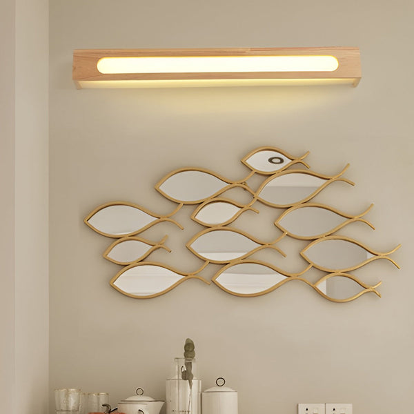 Rectangular Wood Waterproof Led Nordic Wall Lamp
