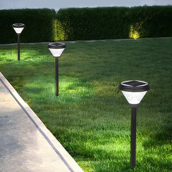 Black 27 6 Inch H Solar Led Path Lights With Stake