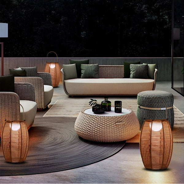 Rattan Lantern Shaped Outdoor Floor Lamp Li002033