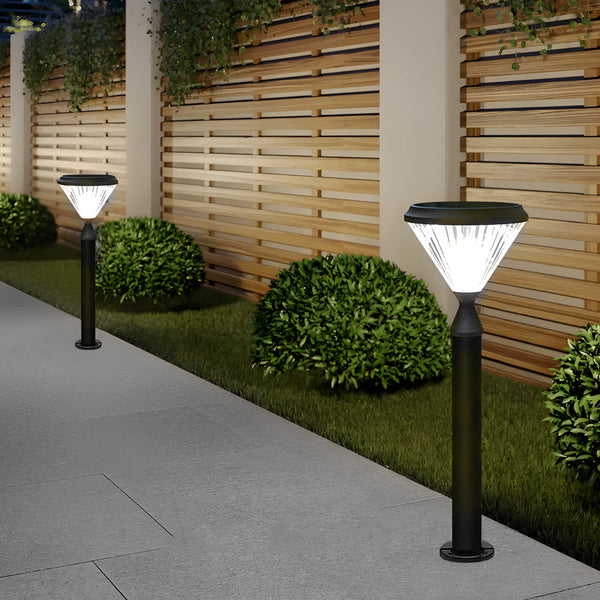 Black Solar Led Bollard Path Light For Garden