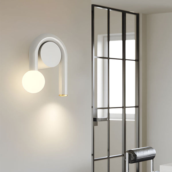 2 Light Arched Iron U Shaped Line Wall Sconce Led Matte Black Bathroom Vanity Lights