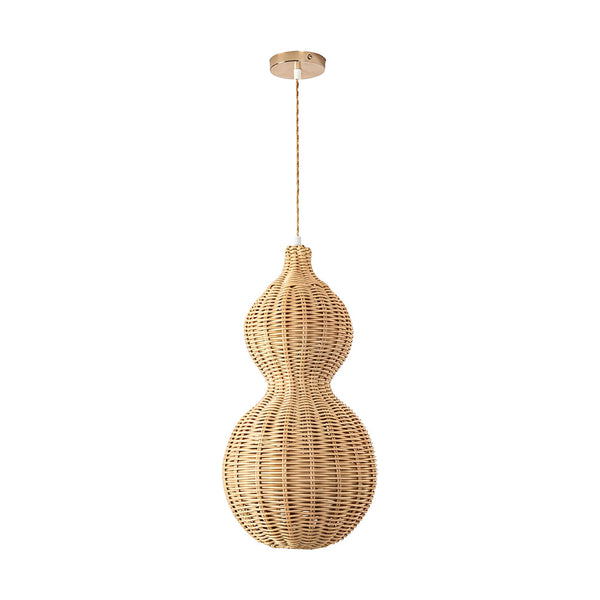 Woven Rattan Gourd Hanging Lamp Outdoor Pendant Light For Patio