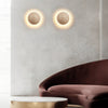 Japanese Style Travertine Stone Round Led Wall Sconce