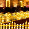 8 Pack Wave Shaped Solar Led Lighted Garden Fence For Christmas