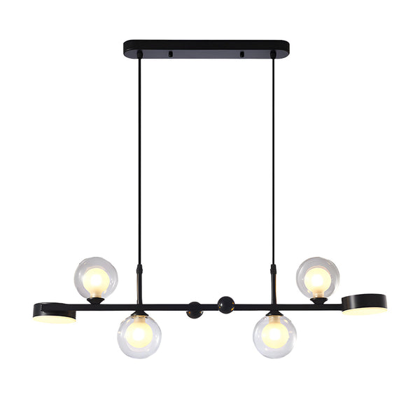 6 8 Light 3Step Dimming Glass Ball Led Long Dining Room Chandelier