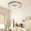 Nordic Round Circles Led Invisible Flush Mount Ceiling Fan Light