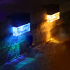 2Pcs Solar Sunset Fence Lights Rgb Led Outdoor Acrylic Bubbles Step Deck Light