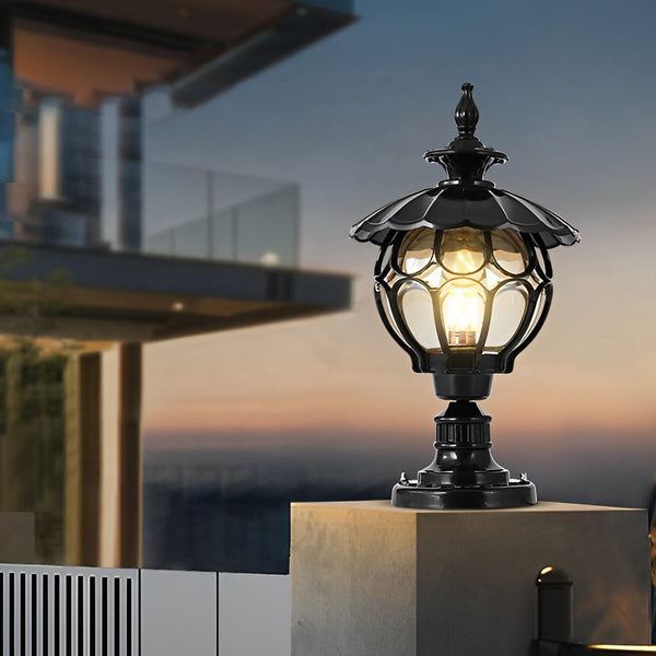 Flower Ball Outdoor Pillar Lamp Ha083712