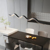 1 Light Black Wave Linear Led Pendant Light