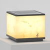 Square Marbled Solar Powered Fence Post Light Ha082380