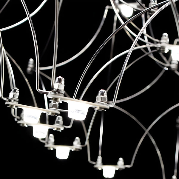 Stainless Steel Crystal Pendants Raindrops Led Italian Style Chandelier