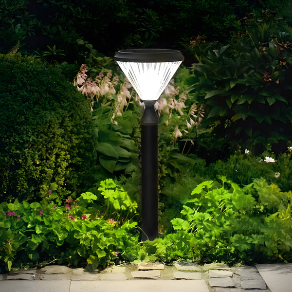 Black Solar Led Bollard Path Light For Garden