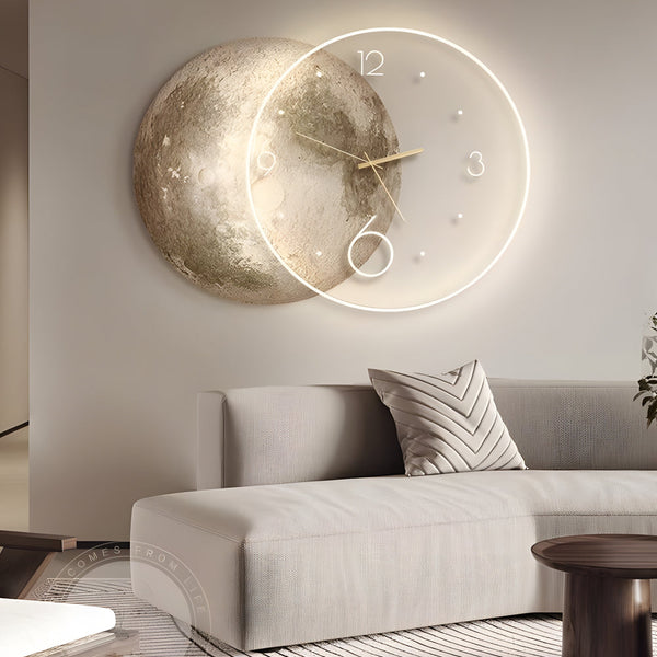 Moon Lunar Wall Clock Usb Remote Control Power Bank Led Wall Painting Lamp Li002757