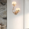 2 Light Glass Flower Led Simple European Style Wall Sconces Lighting