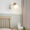 Wood Glass Cone Rotatable Light Wall Sconce White