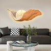 2 In 1 Wall Feather Painting Hanging Decor Led Wall Lamp Wall Clock