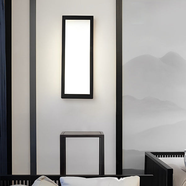 Rectangular Black Modern Outdoor Wall Lamp Li002194