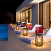 Rattan Portable Lantern Shaped Led Waterproof Solar Outdoor Lights